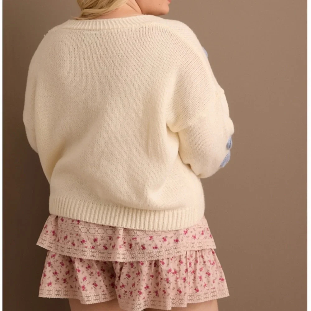 NEW Arula Blue Floral Cardigan Sweater Plus Size A / 1X Available NWT - Picture 2 of 9